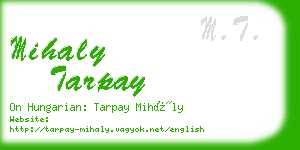 mihaly tarpay business card